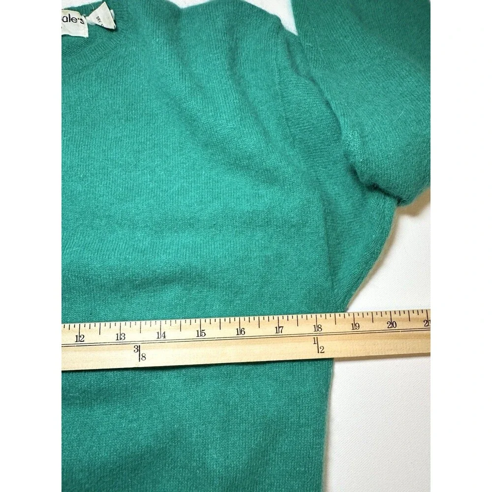 VTG Bloomingdale's y.e.s. Green Lambswool Angora Rabbit Nylon Blend‎ Sweater MED
